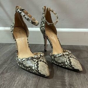 Studded Snake Heels